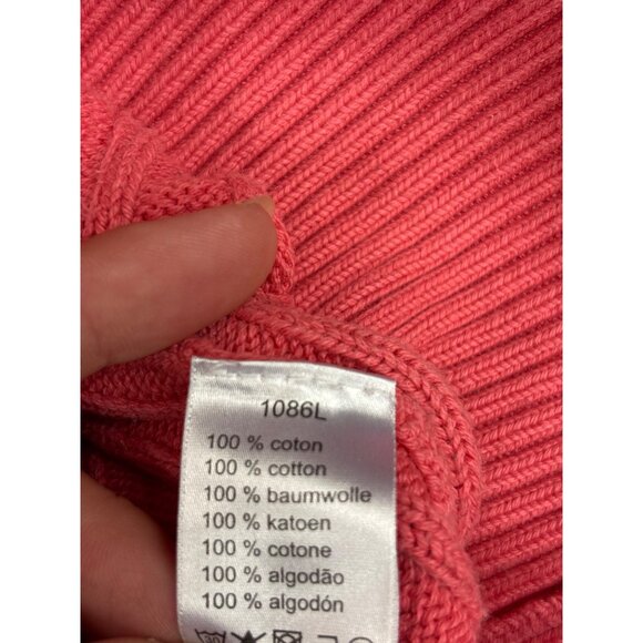 Lacoste Womens Cable Knit V-Neck Sweater Pink Size 38 US 8 - Picture 7 of 8